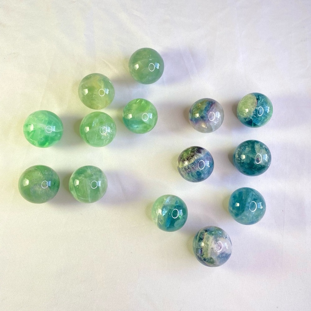 Rainbow Fluorite Sphere - One 32mm Crystal Ball - Picture 2 of 11